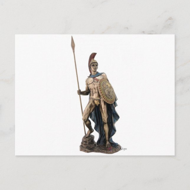 ARES GREEK WARRIOR GOD STATUE POSTCARD (Front)