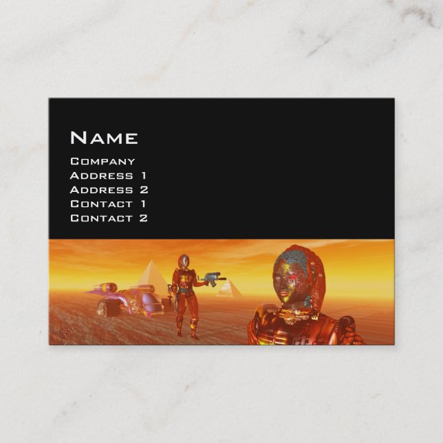 ARES IN THE DESERT OF HYPERION Science Fiction Business Card (Front)