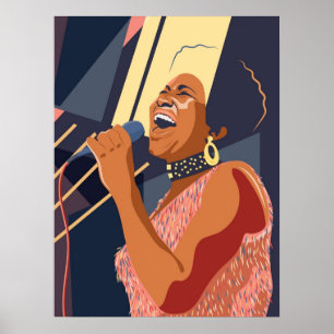 Aretha Franklin portrait  Poster