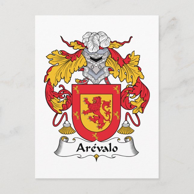 Arevalo Family Crest Postcard (Front)