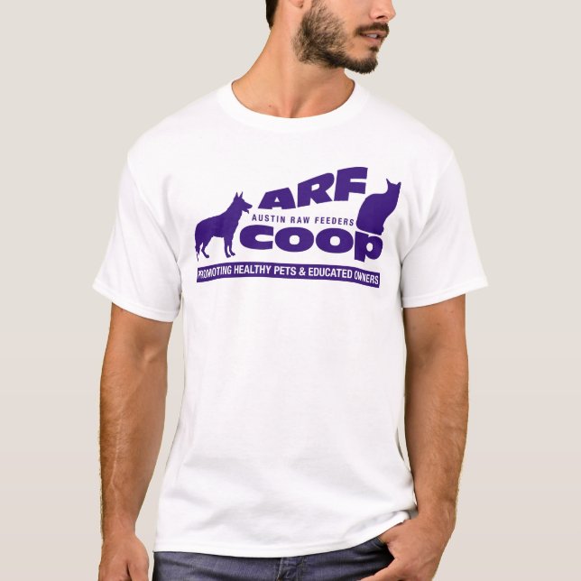 ARF Co-op: purple on white T-Shirt (Front)