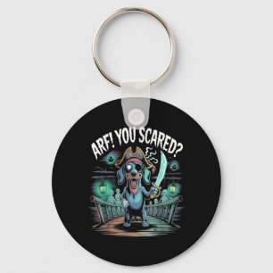 Arf You Scared_ Funny Dachshund Dog Halloween Key Ring