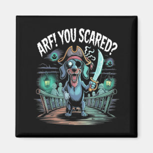 Arf You Scared_ Funny Dachshund Dog Halloween Magnet