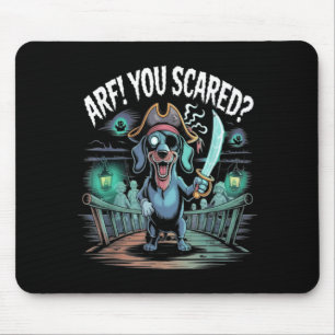 Arf You Scared_ Funny Dachshund Dog Halloween Mouse Mat