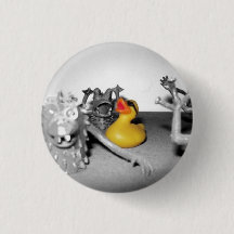 'Arg! Monsters!' Rubber Duck  Button (small)