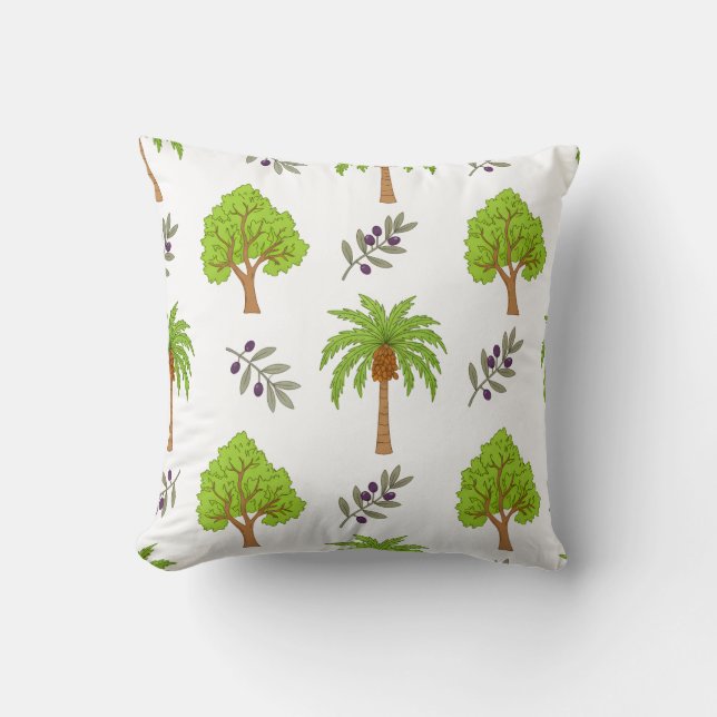 Argan and Date Palm Pattern Cushion (Front)