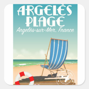 Argelès Plage,Argelès-sur-Mer, France Square Sticker