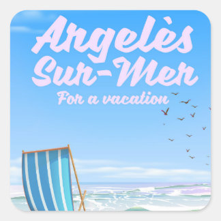 argelès-sur-mer France travel poster Square Sticker