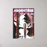 Argentière, France ski travel poster