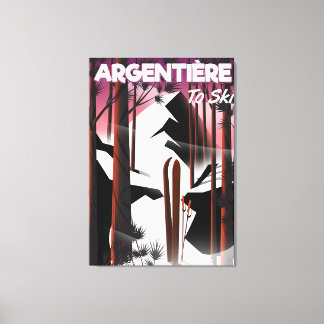 Argentière, France ski travel poster Canvas Print