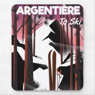 Argentière, France ski travel poster Mouse Mat