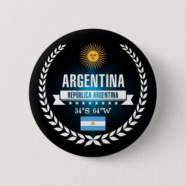 Argentina 6 Cm Round Badge (Front)