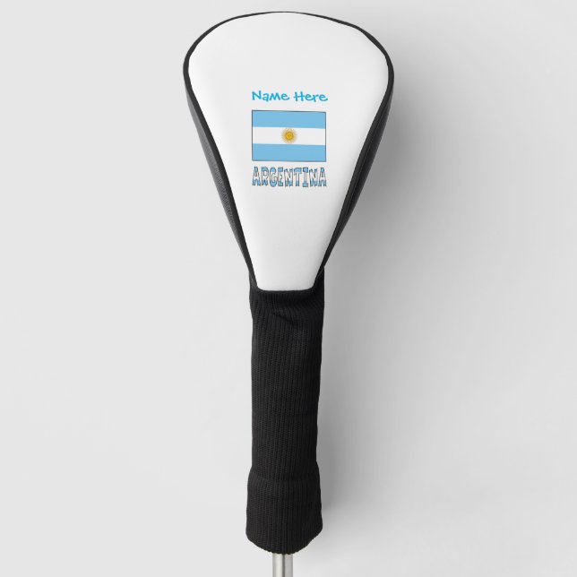 Argentina and Argentine Flag Personalised  Golf Head Cover (Front)