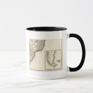 Argentina and Chile Engraved Map Mug