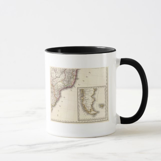 Argentina and Chile Engraved Map Mug (Right)