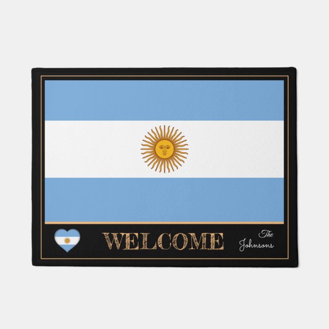 Argentina & Argentina Flag house /sports Welcome Doormat (Front)