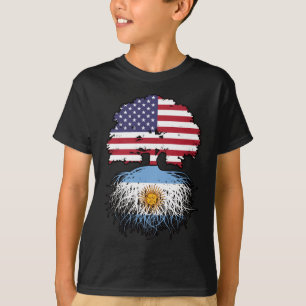 Argentina Argentine American USA Tree Roots Flag T-Shirt