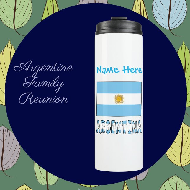Argentina Argentine Flag Blue Personalisation  Thermal Tumbler (Creator Uploaded)