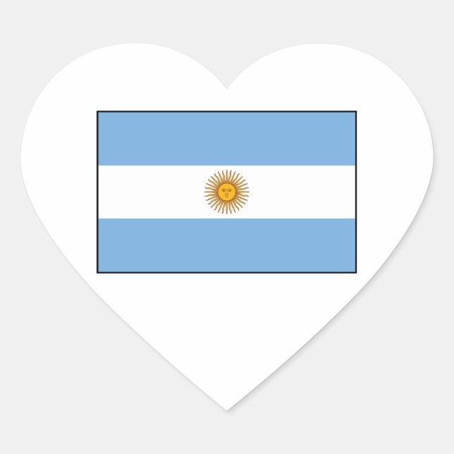 Argentina - Argentine Flag Heart Sticker (Front)
