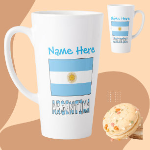 Argentina Argentine Flag Personalised Name Large Latte Mug