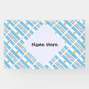 Argentina Argentine Flag Tiled Personalised Banner