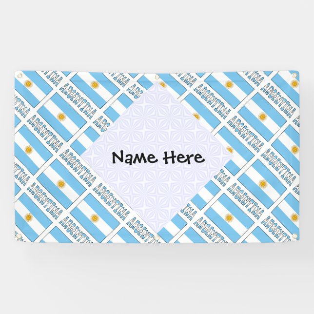 Argentina Argentine Flag Tiled Personalised  Banner (Horizontal)