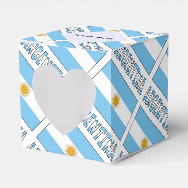 Argentina Argentine Flag Tiled Personalised  Favour Box (Front Side)