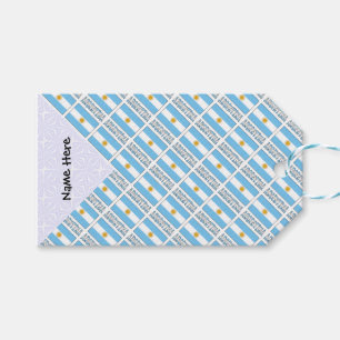 Argentina Argentine Flag Tiled Personalised Gift Tags