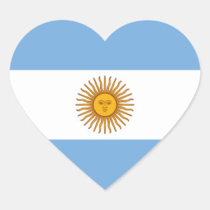 Argentina/Argentine Heart Flag Heart Sticker
