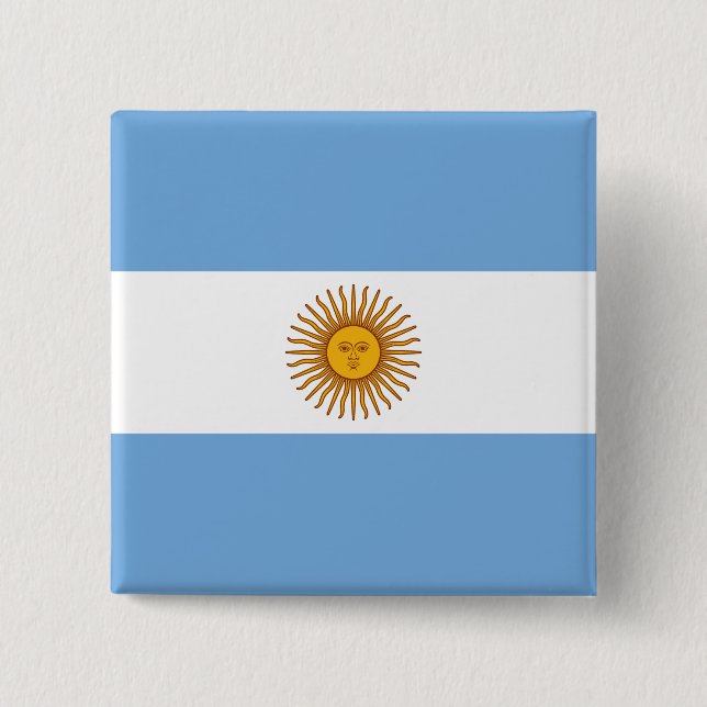 Argentina (Argentinian) Flag 15 Cm Square Badge (Front)