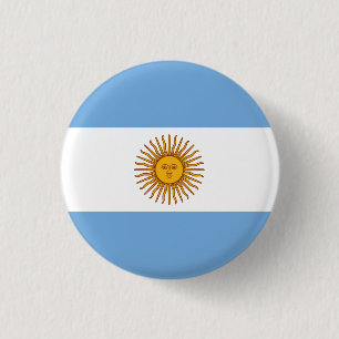 Argentina (Argentinian) Flag 3 Cm Round Badge