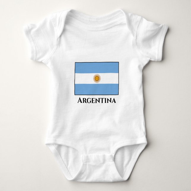 Argentina (Argentinian) Flag Baby Bodysuit (Front)