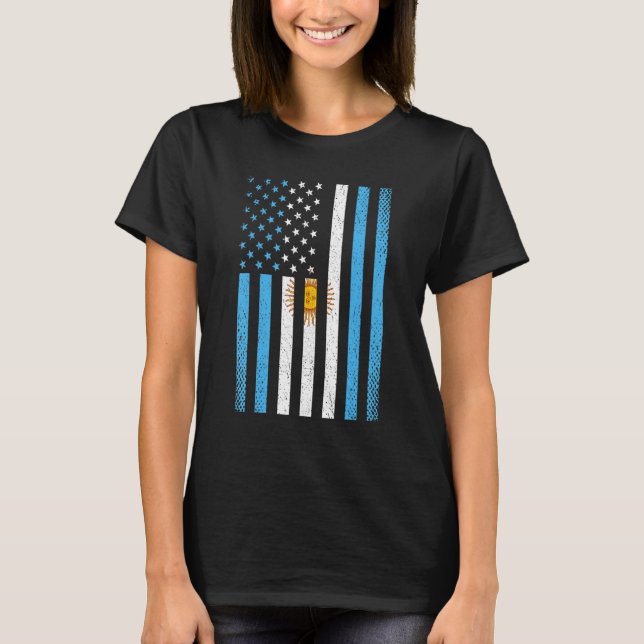 Argentina Argentinian Flag Football Soccer Sport T-Shirt (Front)