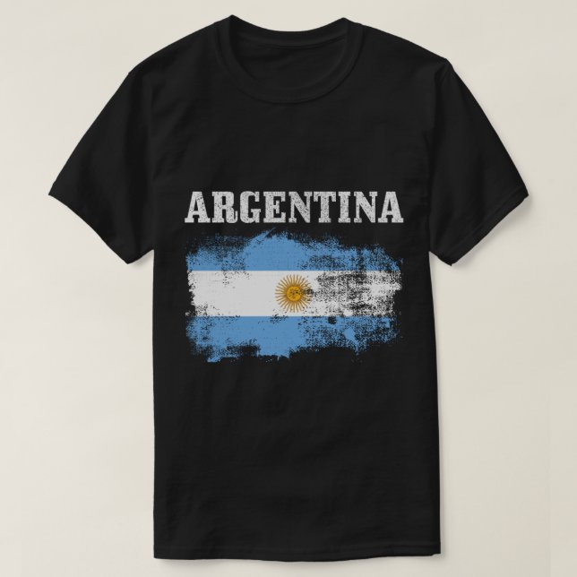 Argentina Argentinian Flag Vintage Argentine Pride T-Shirt (Design Front)