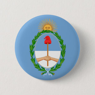 argentina arms 6 cm round badge