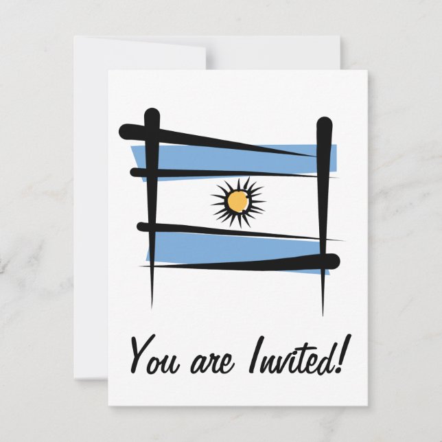 Argentina Brush Flag Invitation (Front)