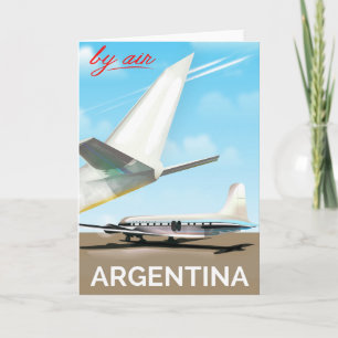 Argentina "By Air" vintage flight poster Holiday Card