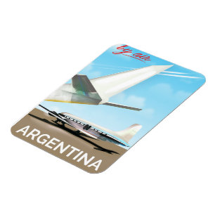 Argentina "By Air" vintage flight poster Magnet