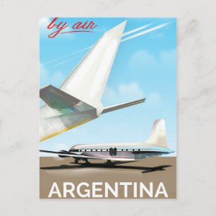 Argentina "By Air" vintage flight poster Postcard