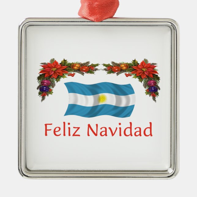 Argentina Christmas Metal Tree Decoration (Front)