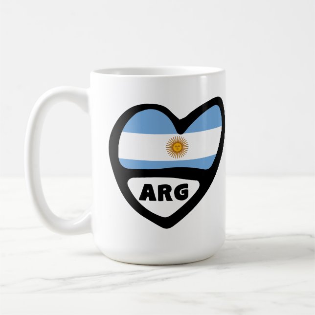 Argentina Country Code Flag Heart ARG  Coffee Mug (Left)