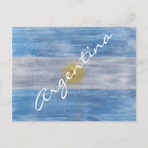 Argentina distressed Argentinian flag Postcard