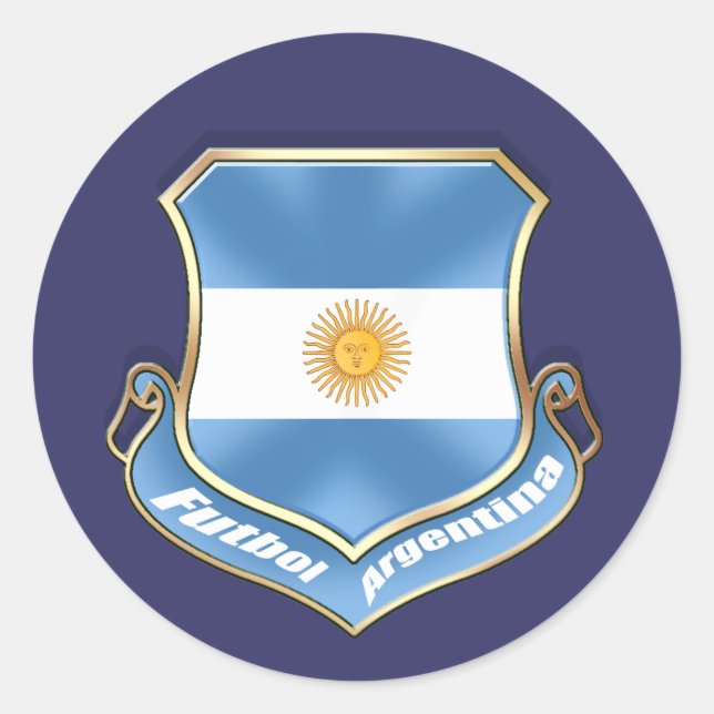 Argentina fans soccer futbol shield emblem badge classic round sticker (Front)