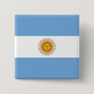 Argentina Flag 15 Cm Square Badge