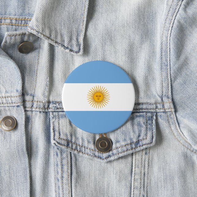 Argentina flag 7.5 cm round badge (In Situ)