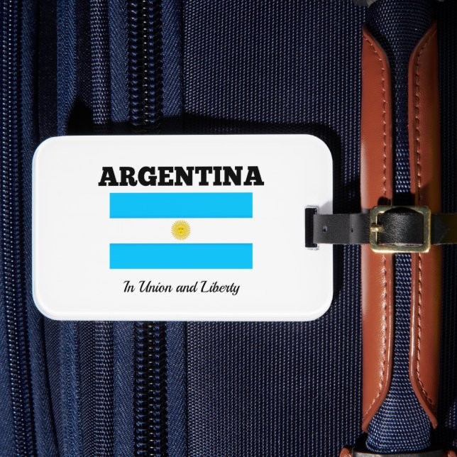 Argentina - Flag and Motto Luggage Tag (Front Insitu 4)