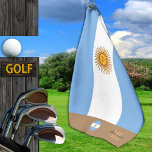 Argentina flag & Argentina monogrammed Golf /sport Golf Towel<br><div class="desc">Sports/Golf Towel: Argentina & Argentina flag with monogrammed "custom" name at the bottom - love my country,  travel,  holiday,  patriots / sports fans</div>