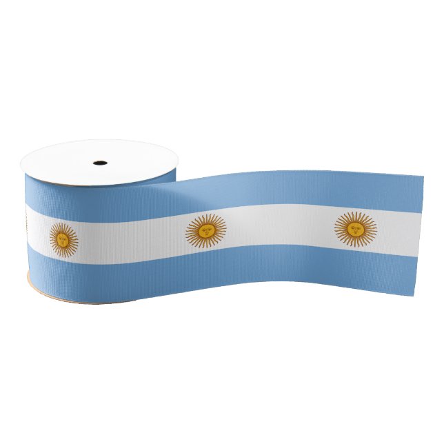Argentina Flag & Argentina travel, holiday/sports Grosgrain Ribbon (Spool)