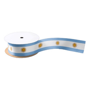 Argentina Flag & Argentina travel, holiday/sports Satin Ribbon