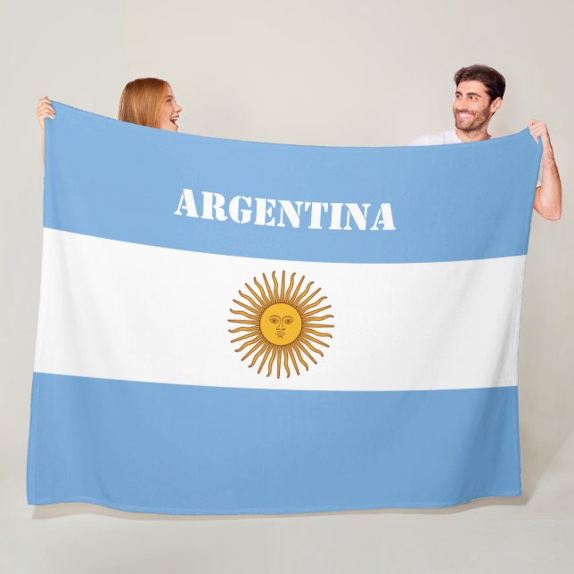 Argentina Flag Argentinian Soccer Football  Fleece Blanket (In Situ)